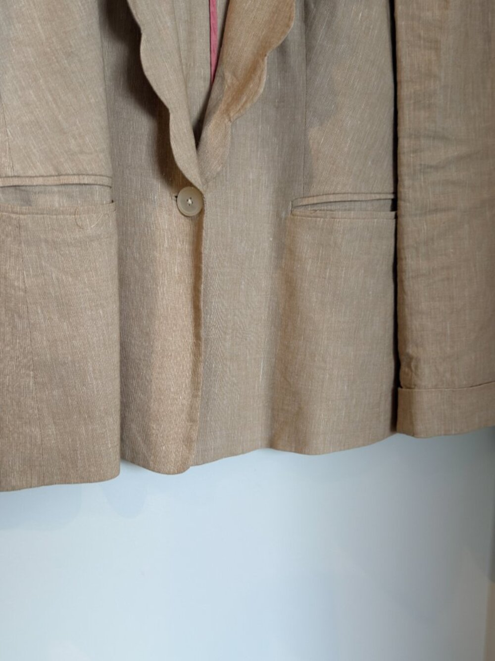 J CREW - Womens - Linen Scalloped Blazer - Size 14 - Picture 4 of 7